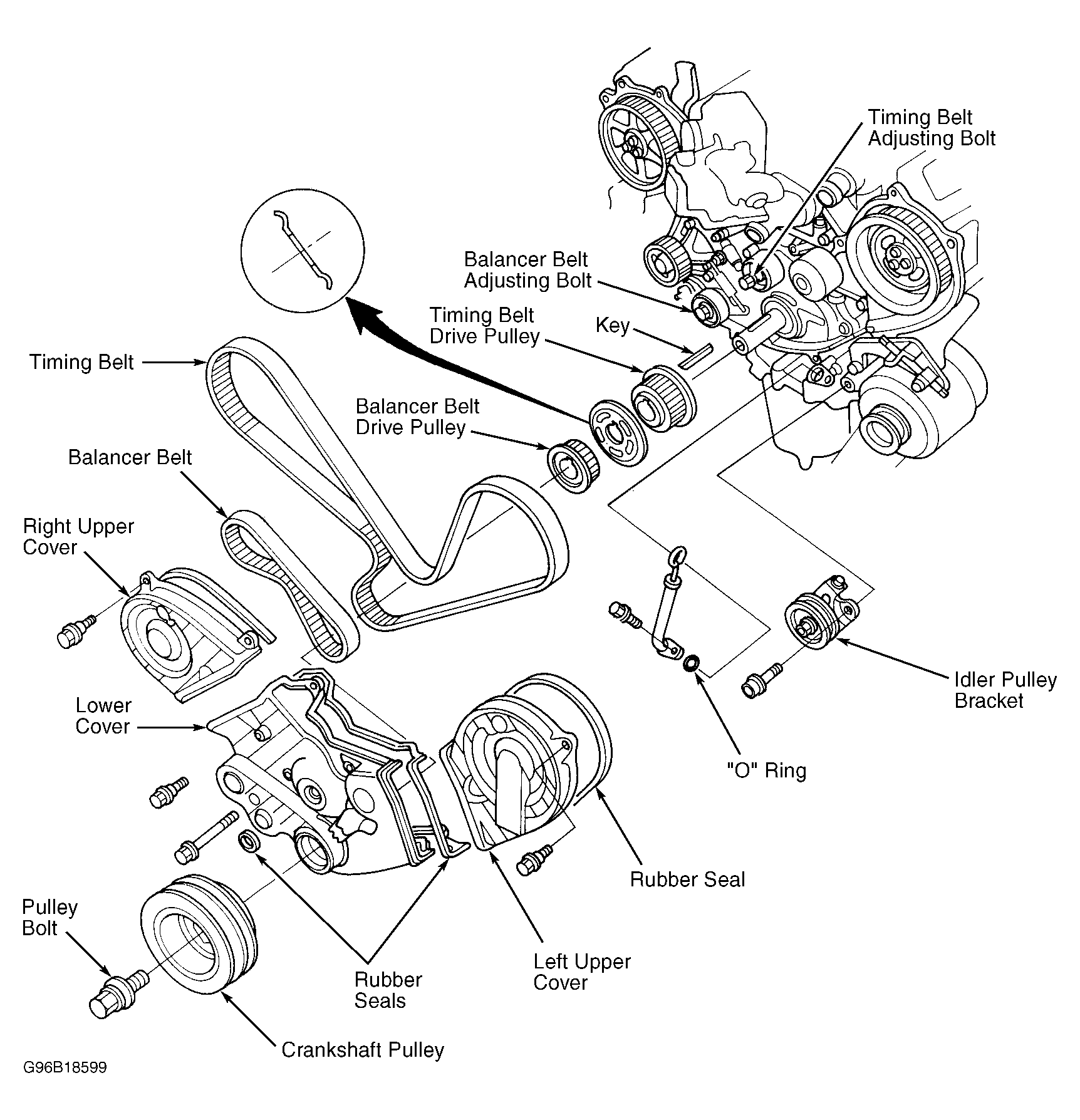 2001 Acura 3.5RL Serpentine Belt Routing and Timing Belt Diagrams .gif